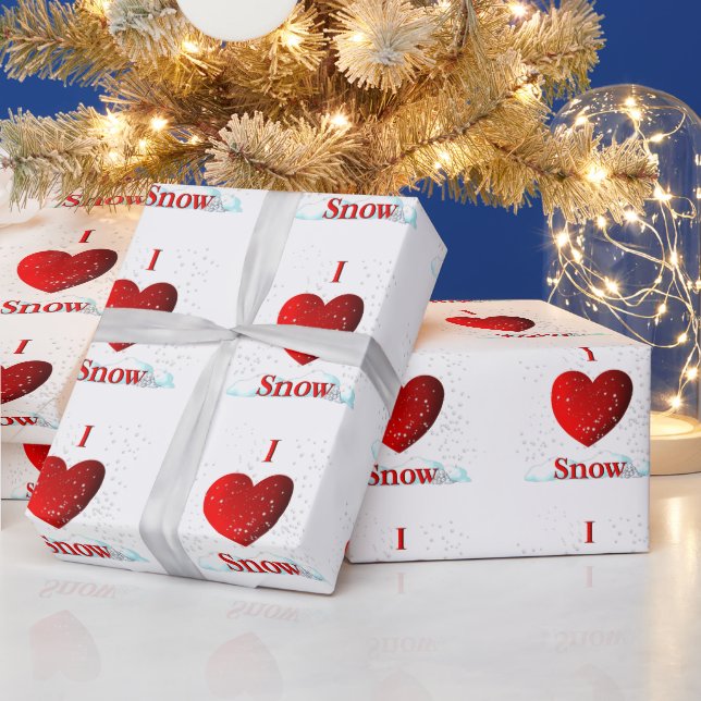 Papel De Regalo Nieve cardíaca (Vacaciones)