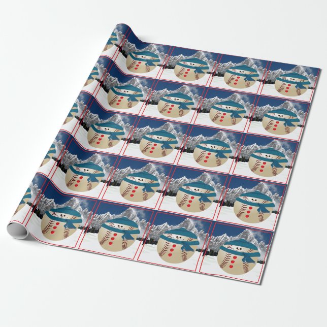 Papel De Regalo Nieve de béisbol (Desenrollado)