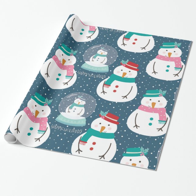 Papel De Regalo Nieve de muñeca de nieve (Desenrollado)