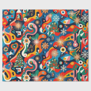 Papel De Regalo Nieve de Navidad abstracta