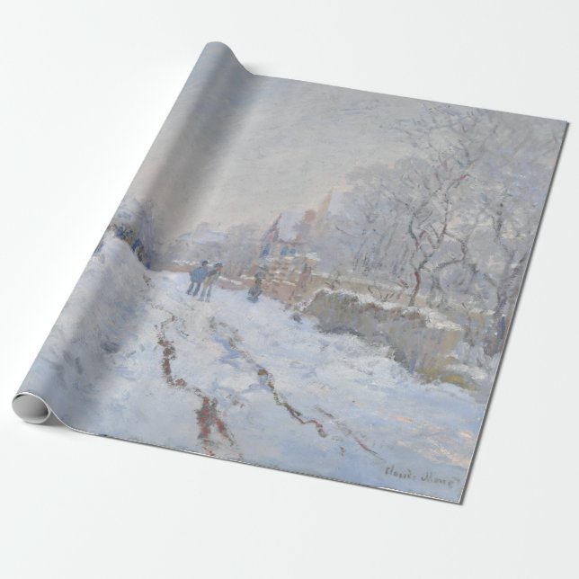 Papel De Regalo Nieve en Argenteuil (por Claude Monet) (Desenrollado)