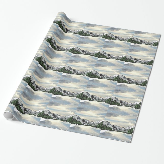 Papel De Regalo Nieve glaciar (Desenrollado)