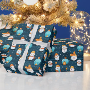 Papel De Regalo Nieve Nieve Ornamentos de Navidad Navidades azules