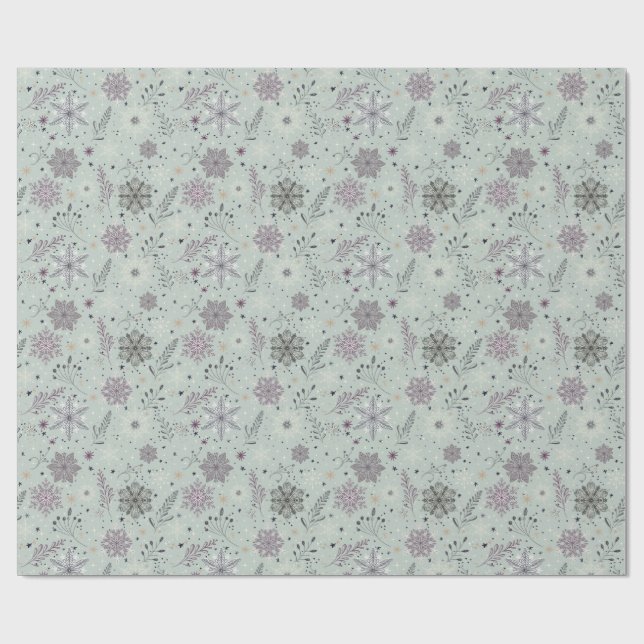 Papel De Regalo Nieve Vintage (Superficie plana)
