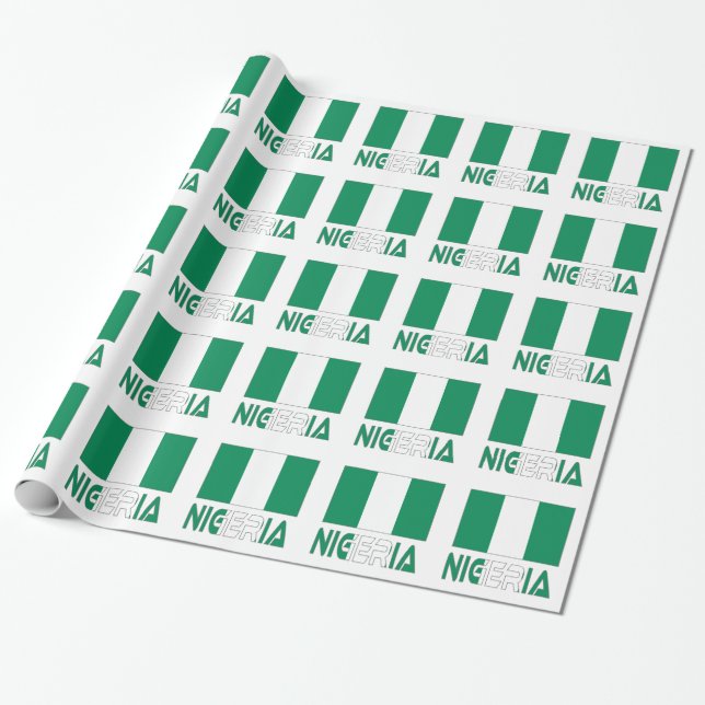 Papel De Regalo Nigeria y bandera nigeriana (Desenrollado)