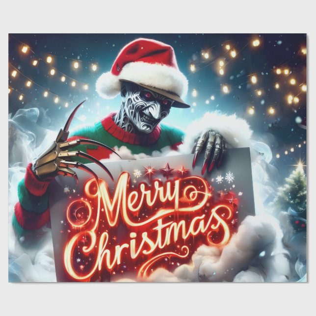 Papel De Regalo Nightmare Merry Christmas  (Superficie plana)