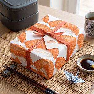 Papel De Regalo Nigiri de Salmón Sushi Japonés para Foodies