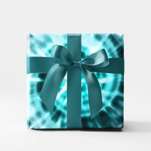 Papel De Regalo Nilo digital de abstracción Verde azulada y blanca (Aqua Blue Teal and White Abstract Digital Tile Wrapping Paper)