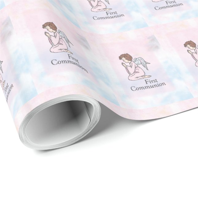Papel De Regalo Niña, Ángel de Primera Comunión (Esquina del rollo)