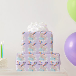 Papel De Regalo Niña Bebé Arcoíris y Gemelos Niño