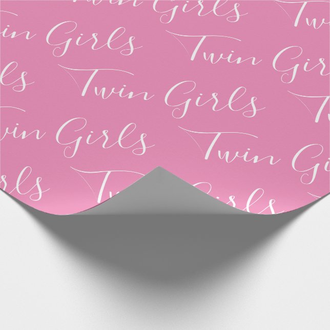 Papel De Regalo Niña bebé Chicas gemelos rosados guión bebé (Esquina)