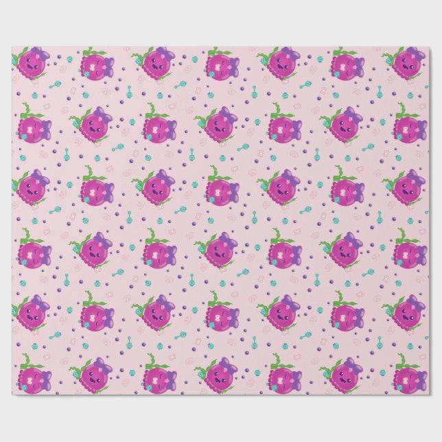 Papel De Regalo Niña Bebé Pulpo Kawaii (Superficie plana)