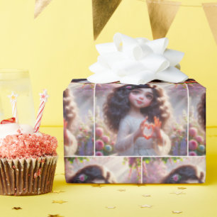 Papel De Regalo Niña con dedos formando un corazón