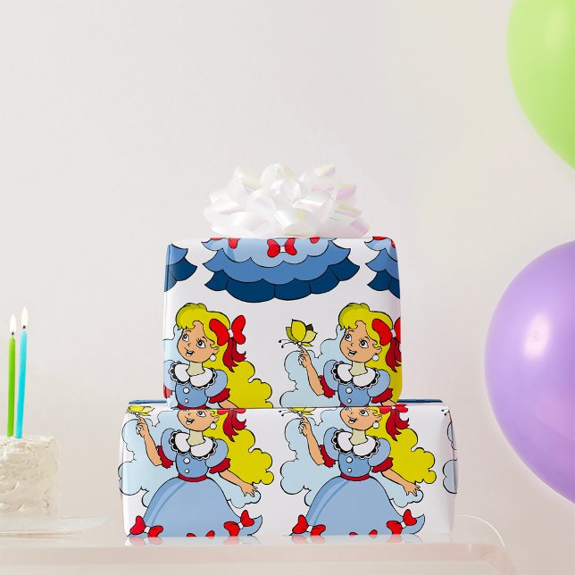 Papel De Regalo Niña Con Mariposa (Subido por el creador)