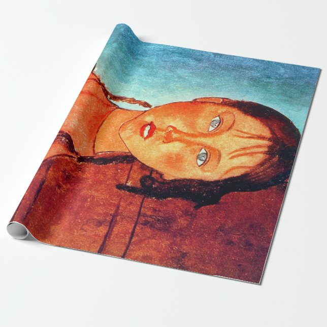 Papel De Regalo Niña con trenzas, Modigliani (Desenrollado)