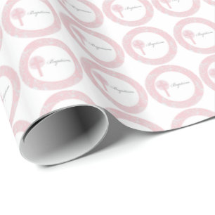Papel De Regalo Niña de Encaje Rosa Bautizo