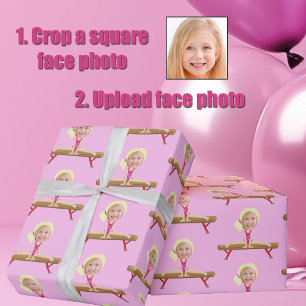 Papel De Regalo Niña de Gimnasia Adorable Foto Personalizada de Ni