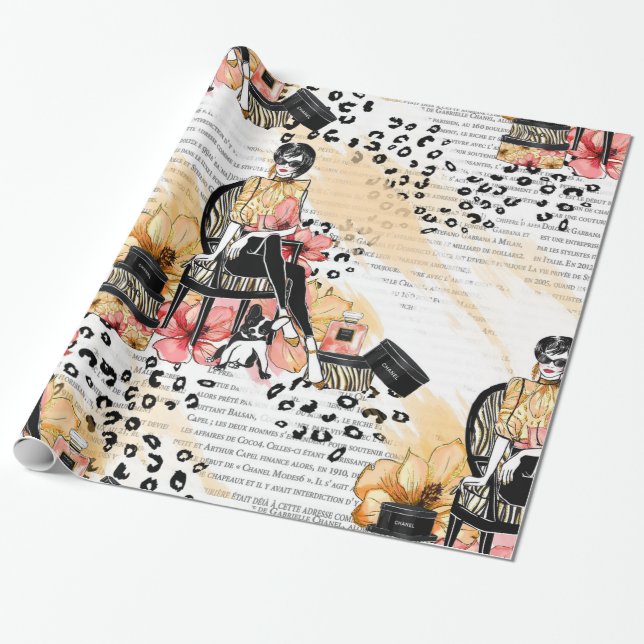 Papel De Regalo Niña de moda (Desenrollado)