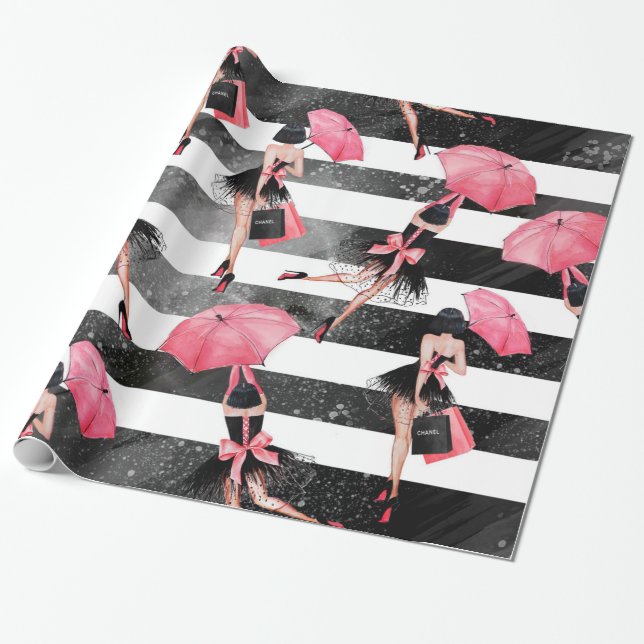Papel De Regalo Niña de moda (Desenrollado)