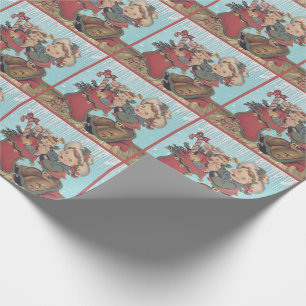 Papel De Regalo Niña de vaca occidental vieja y Navidades descansa