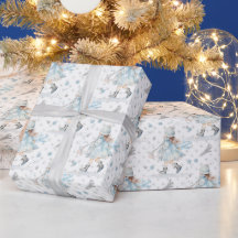 Niña pequeña Navidad azul
