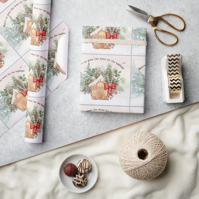Papel De Regalo Ningún lugar como casa | Navidades de Gingerbread  (Artesanía)