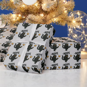 Papel De Regalo Ningún Rey En Estados Unidos Gato Negro Gracioso P