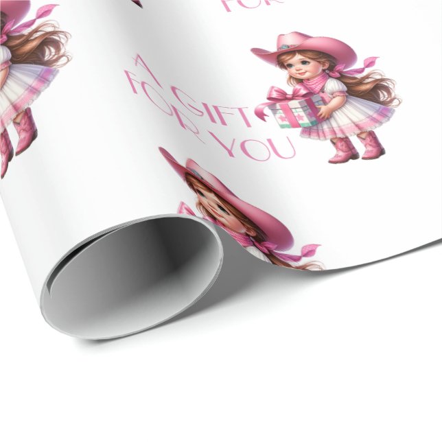 Papel De Regalo Niñita dando un regalo - un regalo para ti (Esquina del rollo)