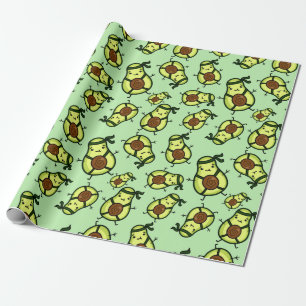 Papel De Regalo Ninja Aguacate