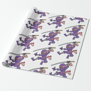 Papel De Regalo Ninja de salto púrpura adaptable