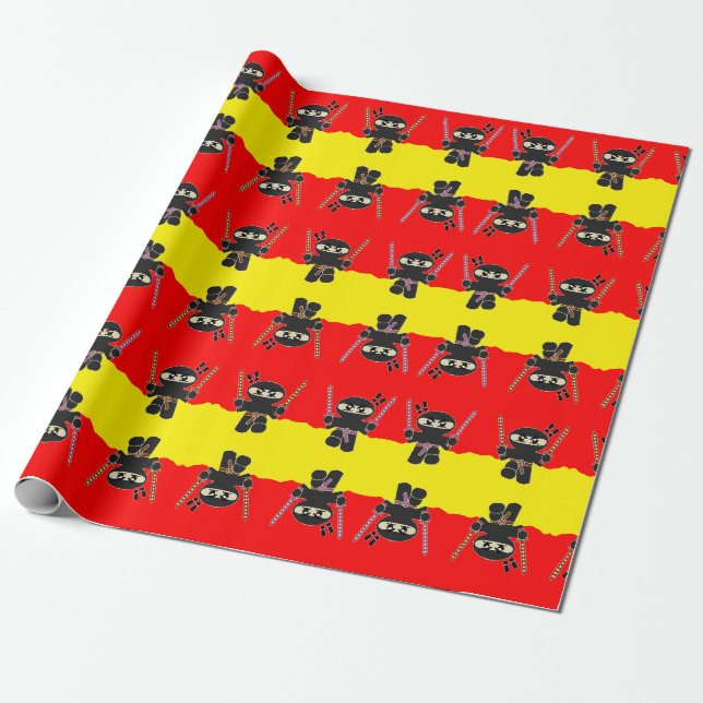 Papel De Regalo ninjas enojadas (Desenrollado)