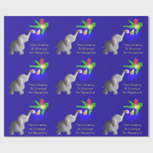 Papel De Regalo Niño cariñoso personalizado de Navidad Dumbo del