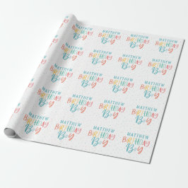 Papel De Regalo Niño de cumpleaños Rainbow polka