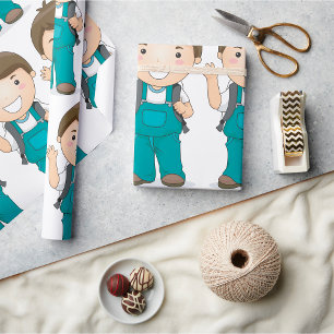 Papel De Regalo Niño de la escuela sonriente con mochila
