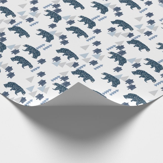Papel De Regalo Niño de oso moderno (Esquina)