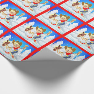 Papel De Regalo Niño De Vaquero Occidental En Escena De Invierno