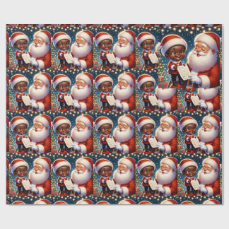 Papel De Regalo Niño negro en el regazo de Santa María