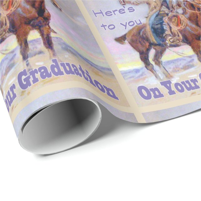Papel De Regalo Niño Occidental Sobre La Graduación De Caballos To (Esquina del rollo)
