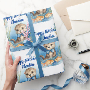 Papel De Regalo Niño Otter Personalizado