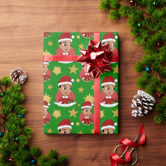 Papel De Regalo Niño personalizado de Navidades hispanos (Regalo de vacaciones)