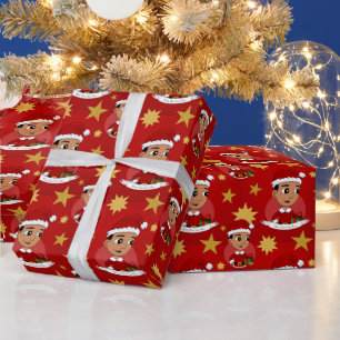 Papel De Regalo Niño personalizado de Navidades hispanos