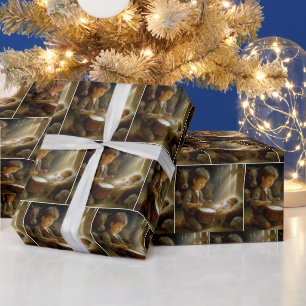 Papel De Regalo Niño tamborilero con niño Jesús en un portero