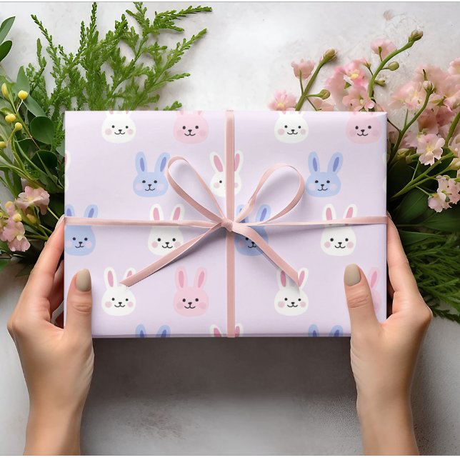 Papel De Regalo Niños Adorables Pascua de Conejo Púrpura (Subido por el creador)