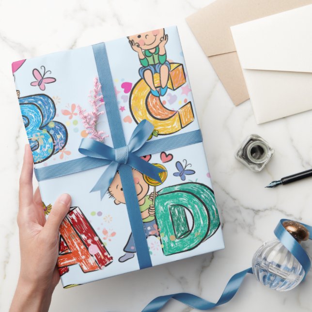 Papel De Regalo Niños alfabetos ABC (Regalar)