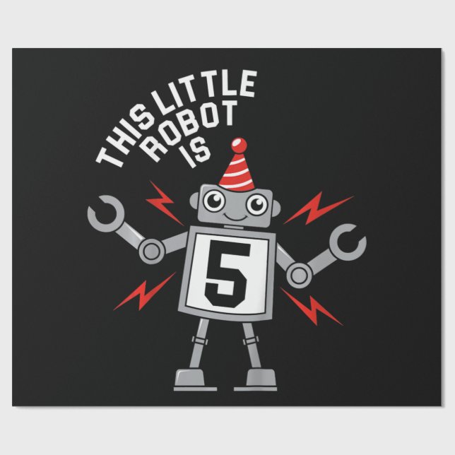 Papel De Regalo Niños Boys Robot Robotics Regalo de vestuario (Superficie plana)