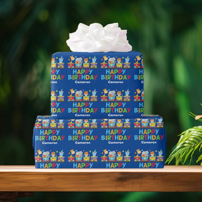 Papel De Regalo Niños Circus Tren Animal Personalizado Niños Cumpl (Subido por el creador)