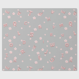 Papel De Regalo Niños cortos ABC Flor alfabeta Escuela infantil