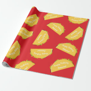 Papel De Regalo Niños de Cute Taco primer Fiesta de cumpleaños com
