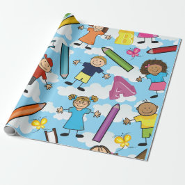 Papel De Regalo Niños de escuela ABC