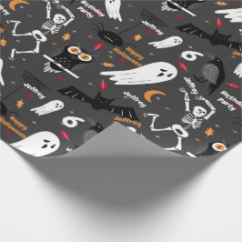 Papel De Regalo Niños de Halloween Cumpleaños Personalizar 4 Nombr